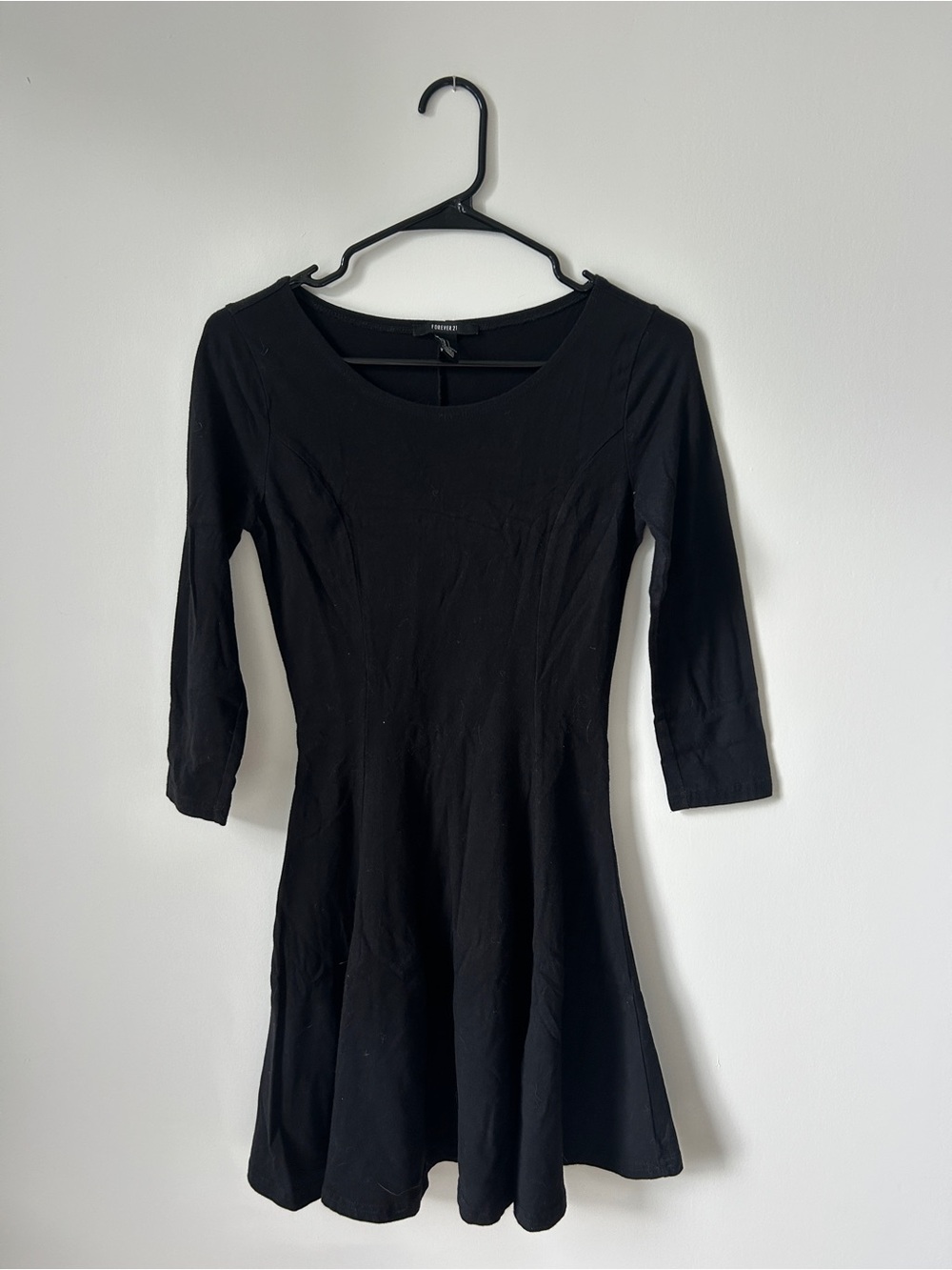 Forever 21 Black Long-Sleeve Fit & Flare Dress